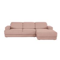 Ecksofa Frans Rosa S: 204 Cm - Schwarz/Rosa, Design, Textil (204/293cm) - MID.YOU