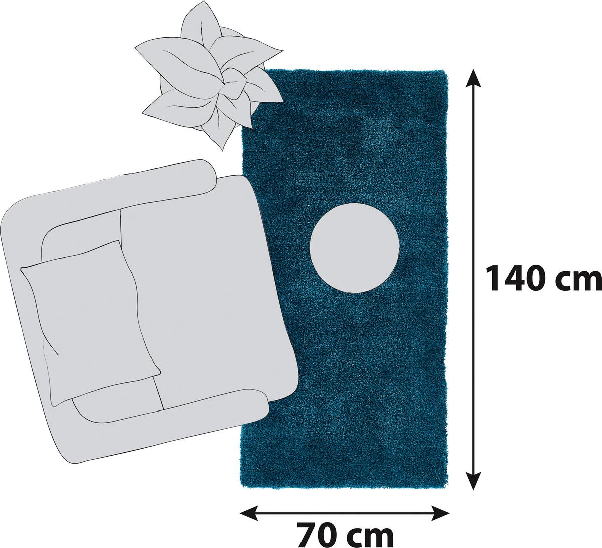 Hochflorteppich Relaxx Türkis/petrol 70x140 Cm - Petrol, KONVENTIONELL, Textil (70/140cm) - Esprit