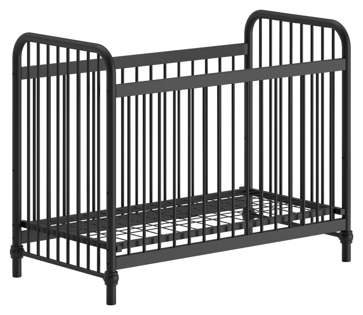 Postýlka s příčkami BRONXX černá - černá, Romantický / Rustikální, kov (60/120cm) - MID.YOU