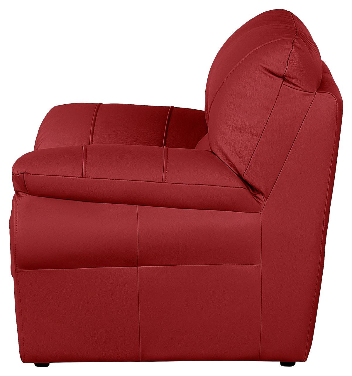 Sessel Oslo Rot B: 105 Cm - Rot/Schwarz, Design, Leder (105/92/85cm) - Livetastic