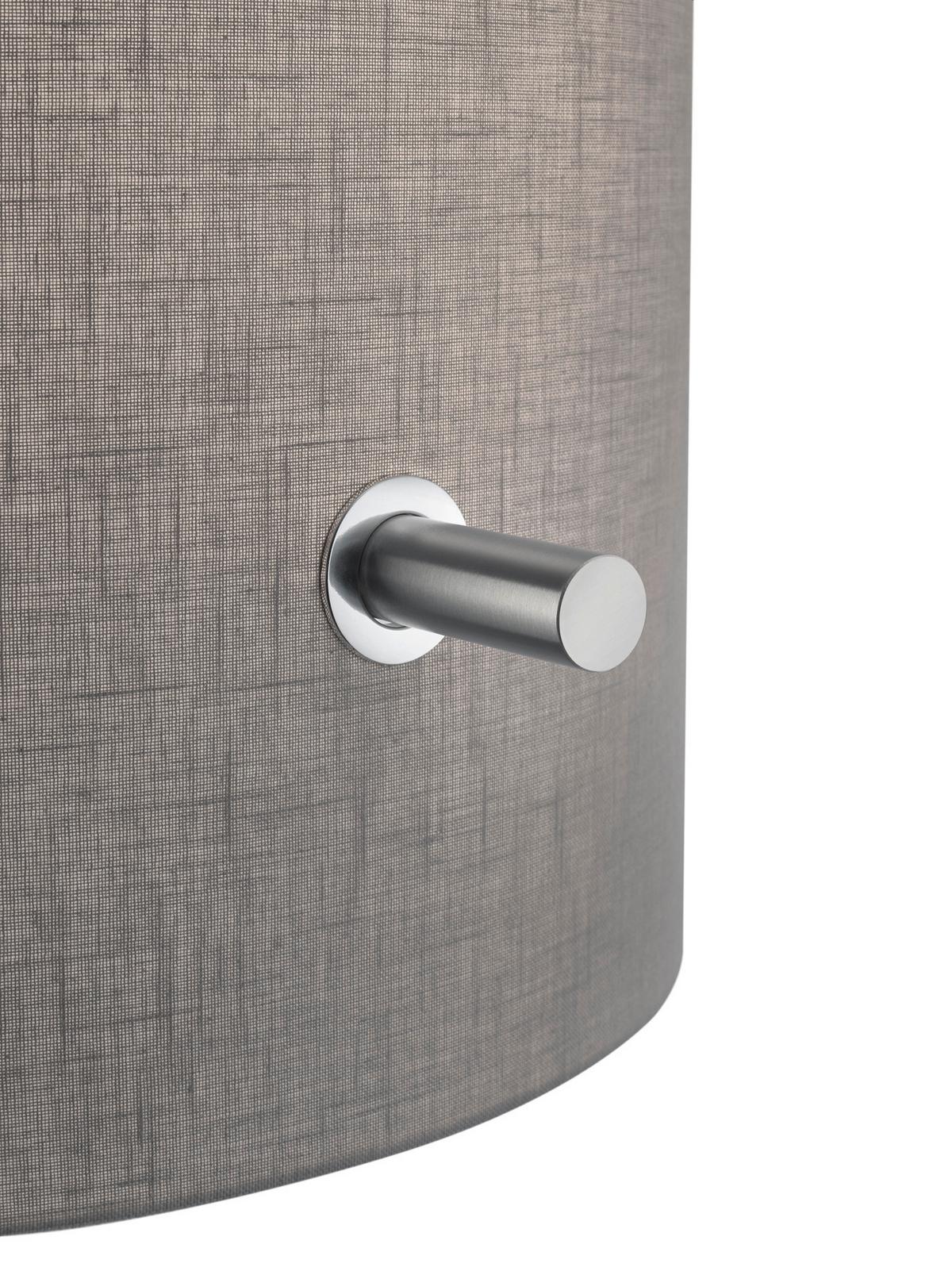 Stehleuchte, 3flg. 408300307 Camden - Grau/Nickelfarben, Basics, Textil/Metall (65,0/187,0cm) - Trio Leuchten