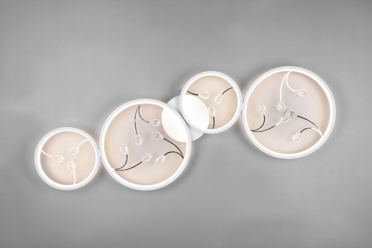 Deckenleuchte L: 95,5 cm 3 Helligkeitsstufen - Weiß, Design, Metall (95,5/40/6,5cm) - Trio Leuchten