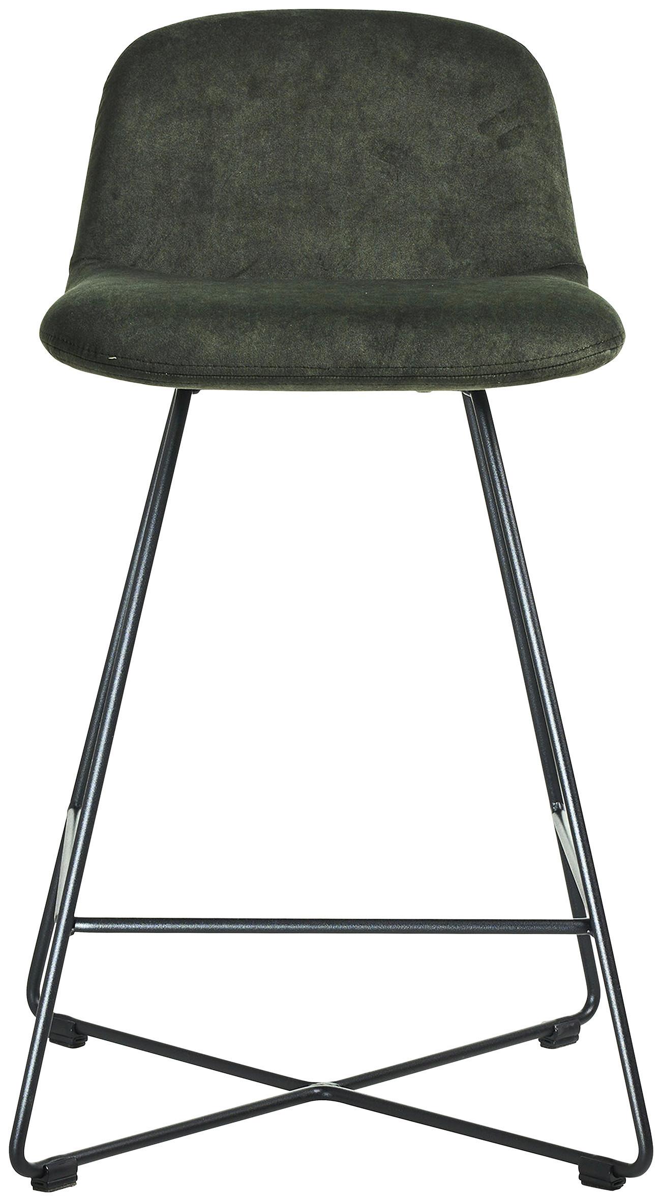 BAROVÁ STOLIČKA CROSS-CHB - čierna/lesná zelená, Basics, kov/textil (50/85/48cm) - Celina Home