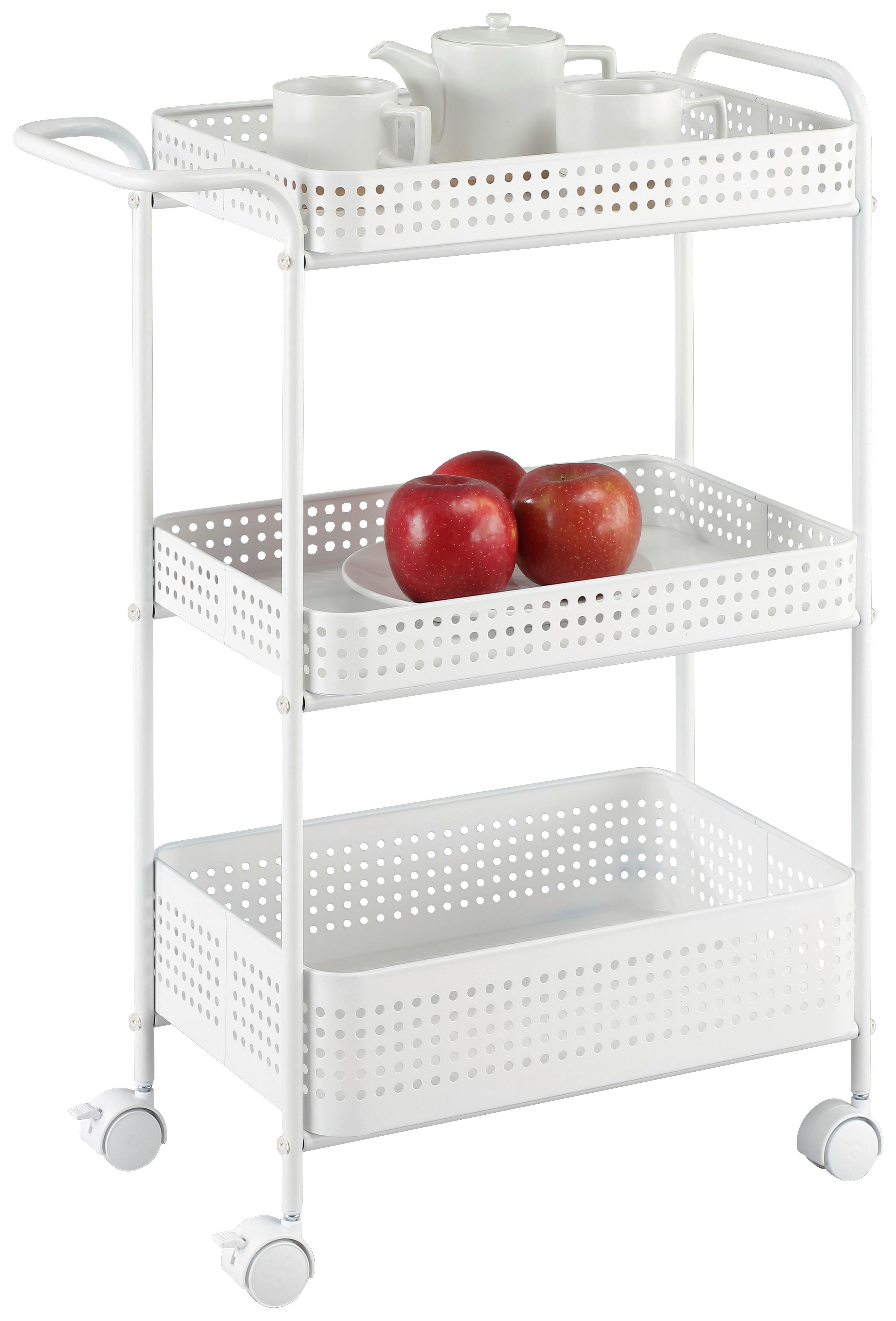 UNIVERZÁLNÍ VOZÍK ANCONA - bílá, Moderní, kov/plast (52/72/28cm) - Mömax