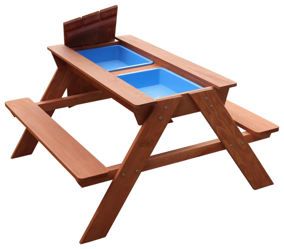Sand- und Wassertisch C052.005.00 - Braun, KONVENTIONELL, Holz/Kunststoff (89/50,5/89cm) - Ambia Garden