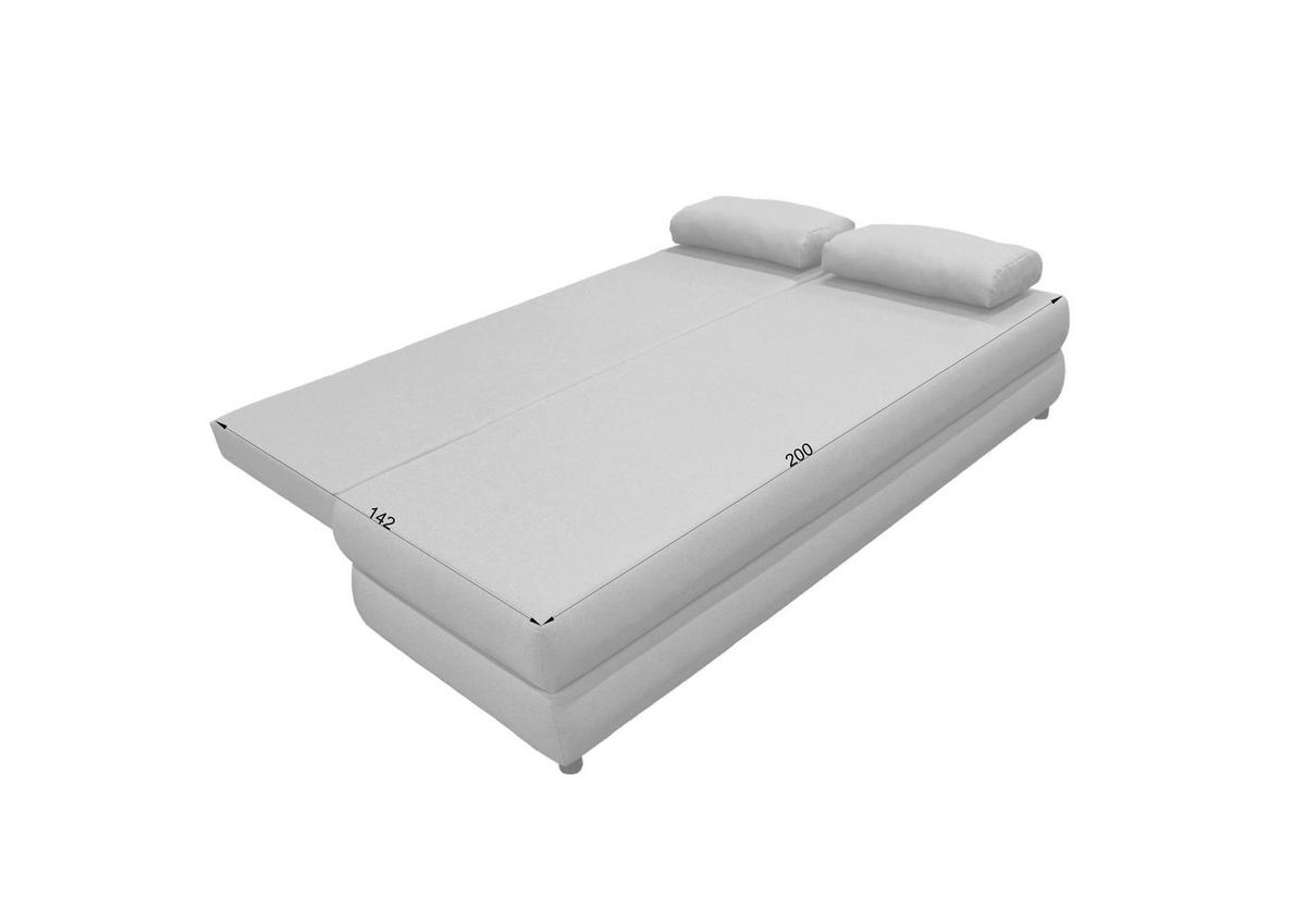 Schlafsofa Mela Beige B: 206cm - Beige/Schwarz, Design, Textil (206/87/88cm) - P & B