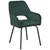 Armlehnstuhl Jonny Cord Moosgrün, B: 58 Cm - Schwarz/Grün, KONVENTIONELL, Textil/Metall (58/86/59cm)