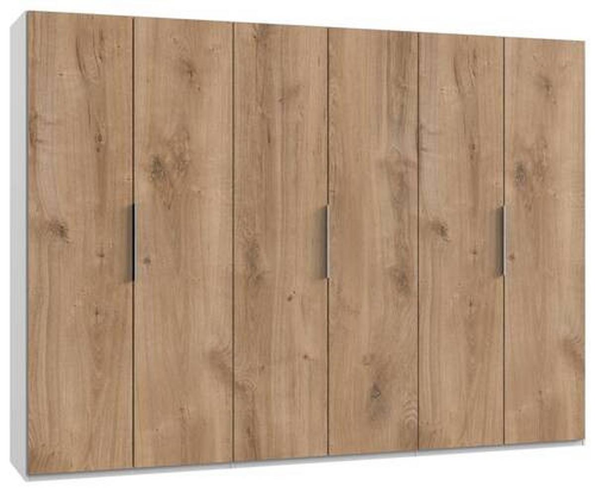 Drehtürenschrank B: 300 Cm Level, Weiß/eiche Dekor - Eichefarben/Weiß, MODERN, Holzwerkstoff (300/216/58cm) - MID.YOU