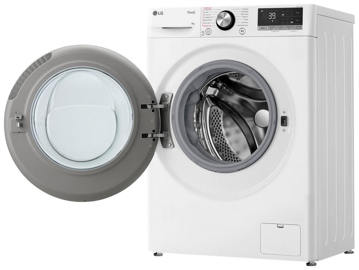 Waschmaschine LG F2v7slim9 9 kg 1160 U/Min ThinQ - Weiß, Basics, Glas/Kunststoff (60/85/47,5cm) - LG