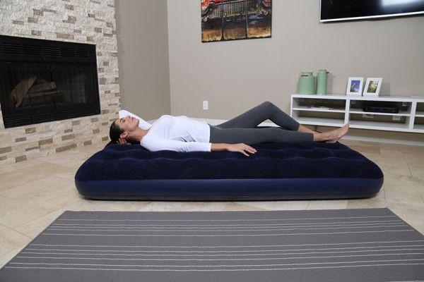 Luftbett Flocked Air Bed Queen 203x152x22cm 67003 - Dunkelblau, Kunststoff (203/152/22cm) - Bestway