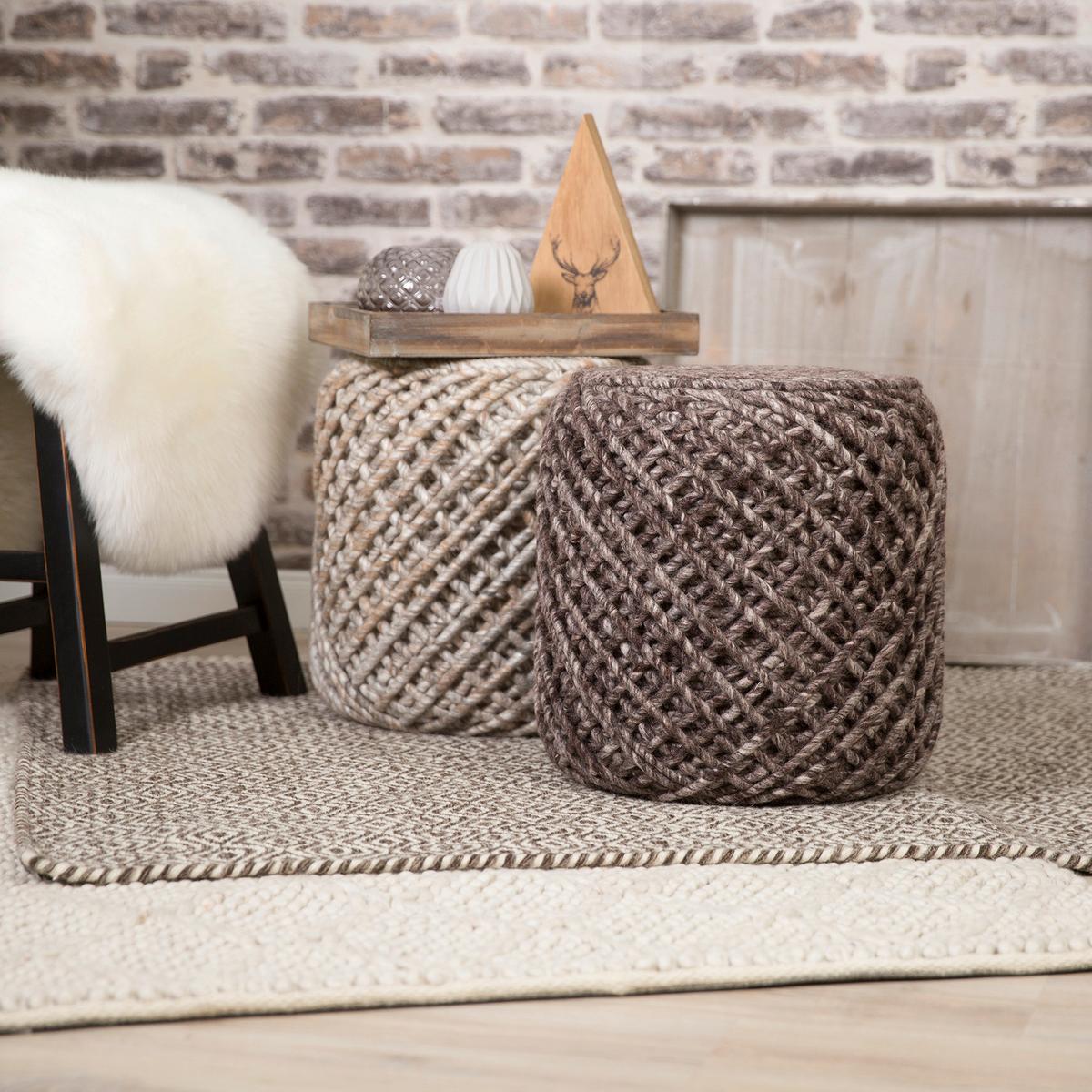 Pouf Pouf Royal - Cappuccino, Trend, Textil (40/40cm) - Obsession