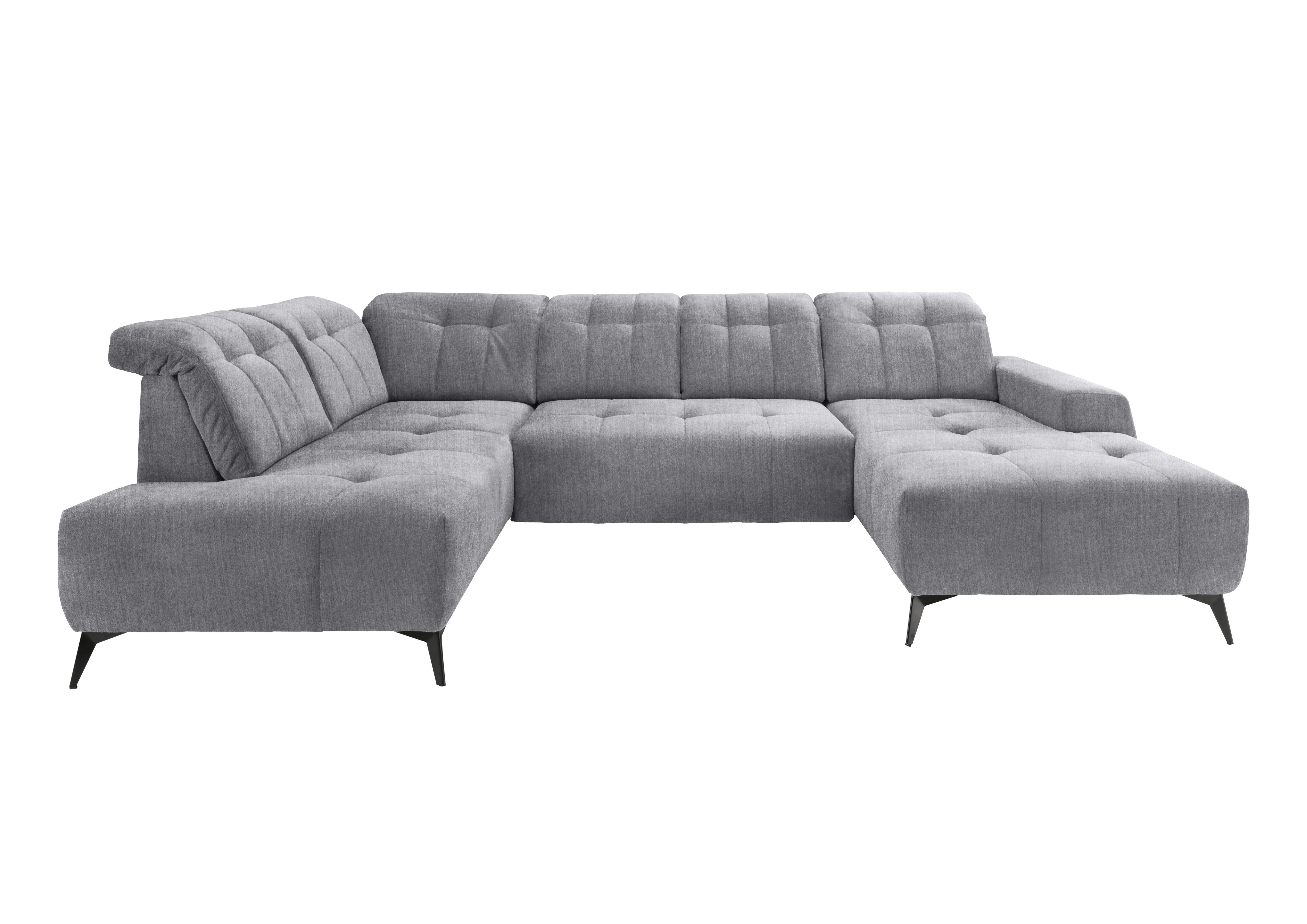 Ecksofa, Sitzvorzug Elektrisch Sano, Hellgrau, 200x337x180 cm - Hellgrau/Schwarz, MODERN, Textil (200/337/180cm) - Livetastic