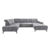 Ecksofa, Sitzvorzug Elektrisch Sano, Hellgrau, 200x337x180 Cm - Hellgrau/Schwarz, MODERN, Textil (200/337/180cm) - Livetastic