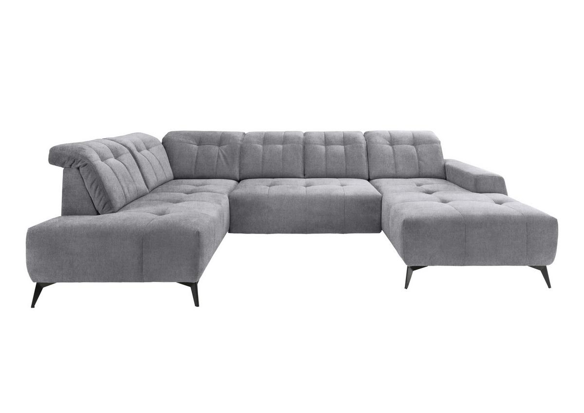 Ecksofa, Sitzvorzug Elektrisch Sano, Hellgrau, 200x337x180 Cm - Hellgrau/Schwarz, MODERN, Textil (200/337/180cm) - Livetastic
