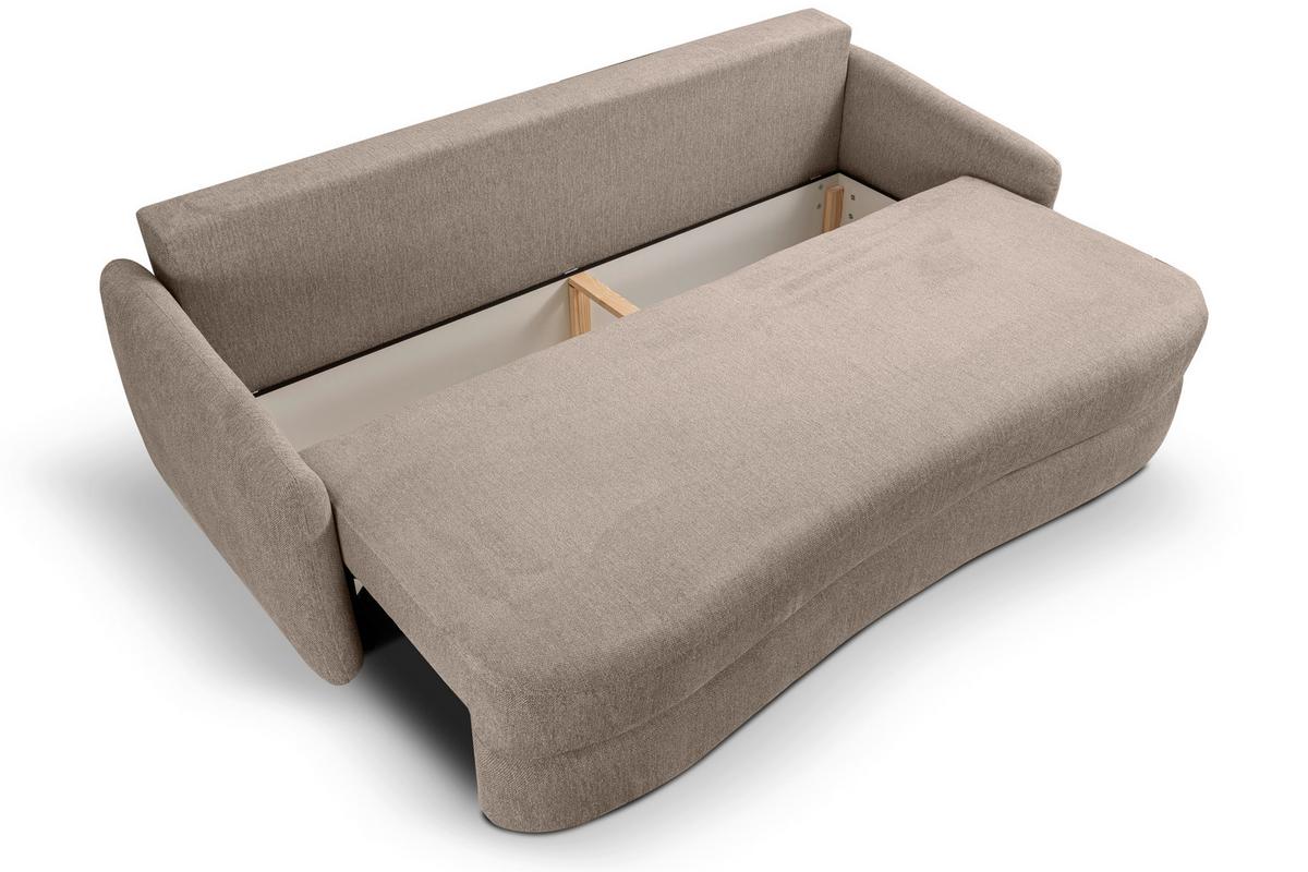 Schlafsofa Diana Beige B: 231cm - Beige/Schwarz, Basics, Holz/Textil (231/93/108cm) - MID.YOU