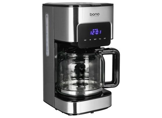 Bono Filterkaffeemaschine Ida Glaskanne 12 Tassen - Silberfarben/Schwarz, KONVENTIONELL, Glas/Kunststoff (21.53/16,7/32,8cm) - Bono Bono Filterkaffeemaschine Ida Glaskanne 12 Tassen - Silberfarben/Schwarz, KONVENTIONELL, Glas/Kunststoff (21.53/16,7/32,8cm) - Bono
