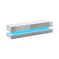 Lowboard TV Stand Fly Led Weiß/Grau B: 140 cm - Weiß/Grau, Design, Holzwerkstoff (140/25/34cm) - MID.YOU