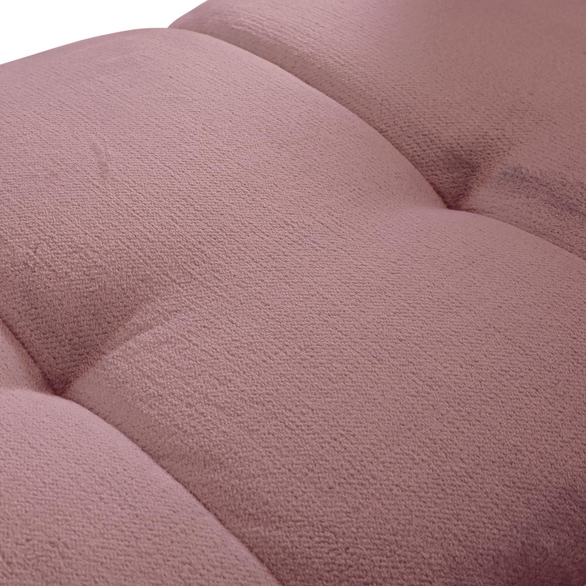 Bigsofa Sabea B: 220 cm Rosa Plüsch - Schwarz/Rosa, KONVENTIONELL, Textil (220/67/106cm) - MID.YOU