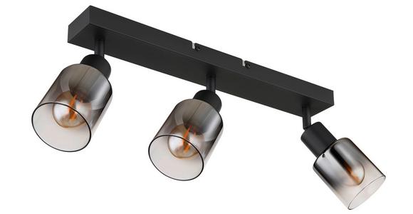 Strahler Timo 3-flammig Verstellbar Ø 7 Cm - Schwarz, MODERN, Glas/Metall (41/7/14cm) - Luca Bessoni