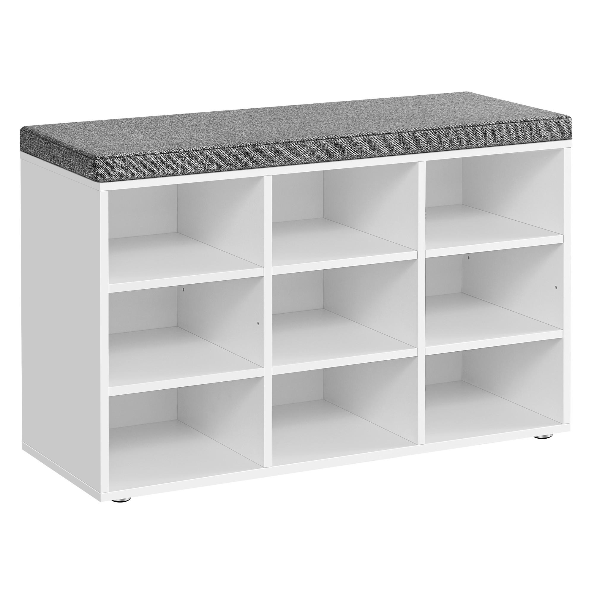 Schuhbank Grau, Weiß B: 78,5 cm - Weiß/Grau, Trend, Holzwerkstoff (78,5/48/30,3cm) - MID.YOU