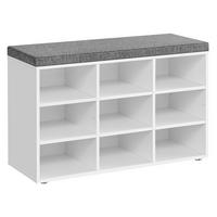 Schuhbank Grau, Weiß B: 78,5 cm - Weiß/Grau, Trend, Holzwerkstoff (78,5/48/30,3cm) - MID.YOU