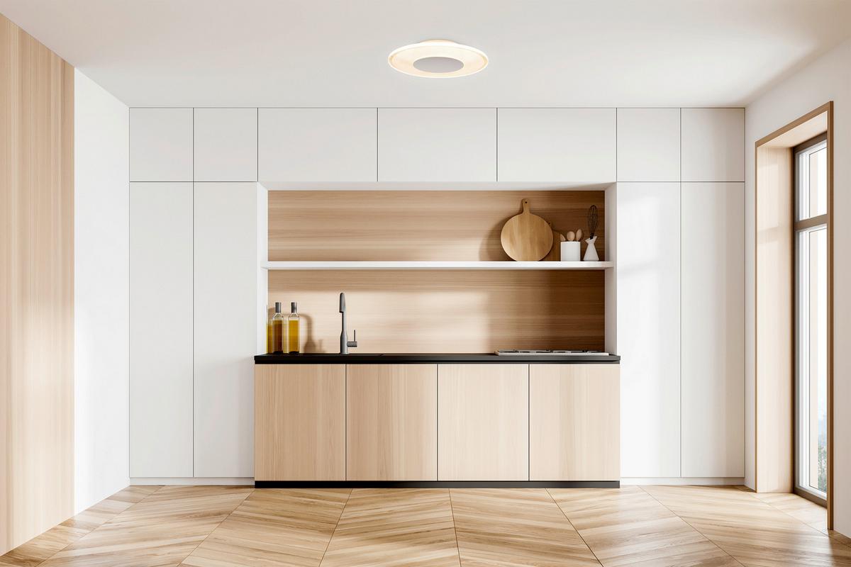 LED-Deckenleuchte Ø 29 cm dimmbar - Weiß, KONVENTIONELL, Kunststoff/Metall (29/5cm) - Näve