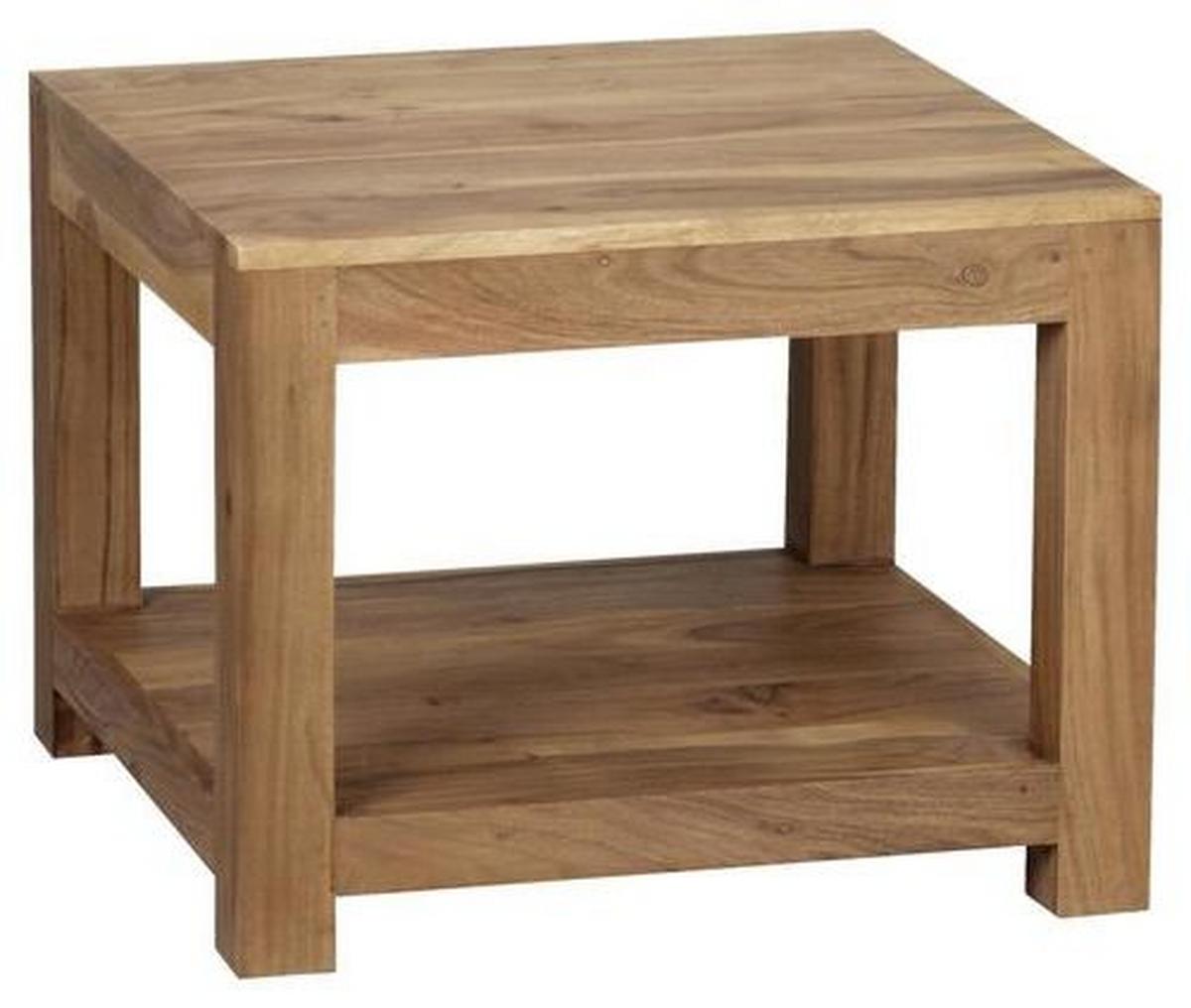 Couchtisch Holz Massiv inkl. Ablageplatte Mumbai, Akazie - Akaziefarben, Design, Holz (60/60/40cm) - MID.YOU