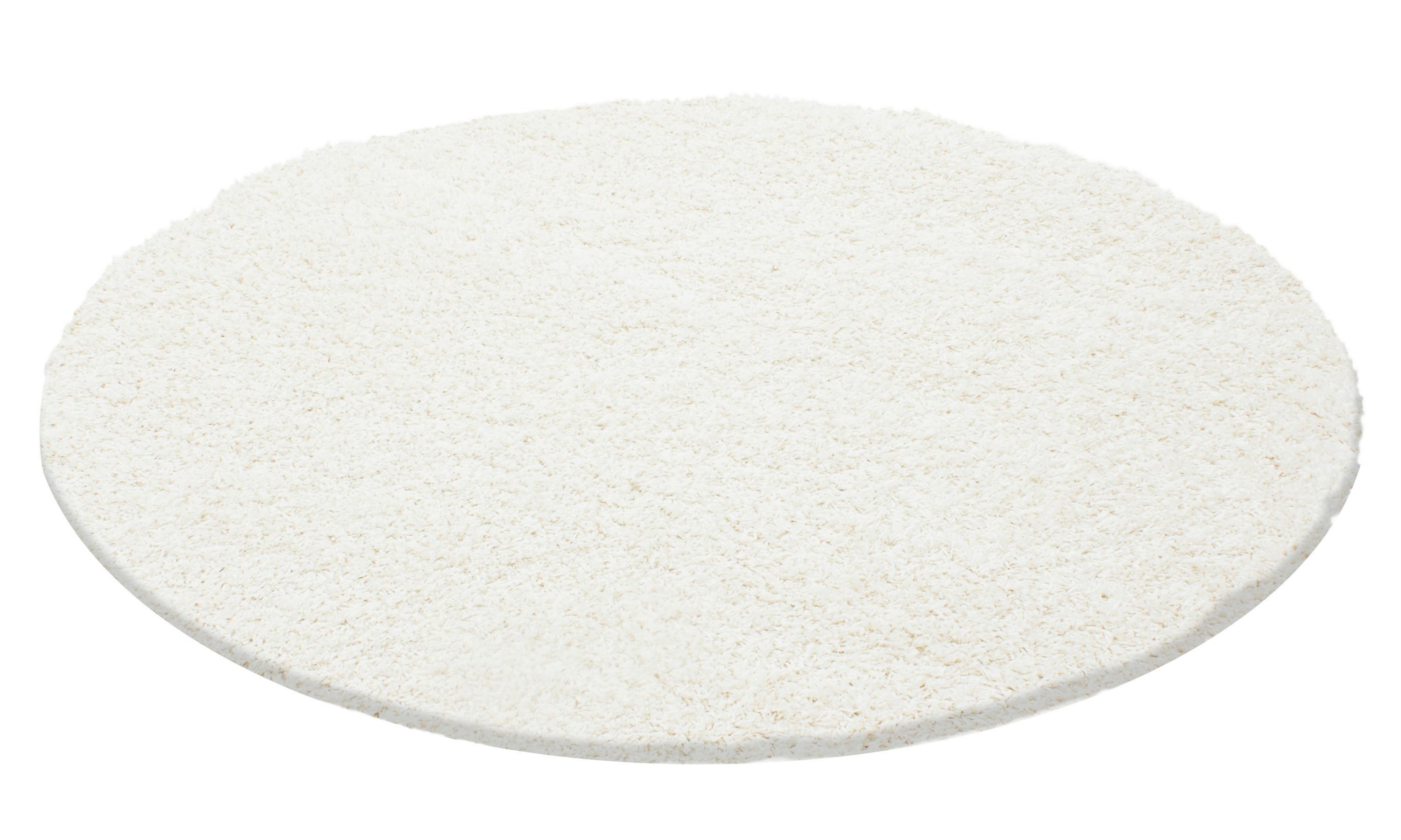 Hochflor Teppich Creme Life Rund Ø 80 cm - Creme, KONVENTIONELL, Textil (80cm) - Novel