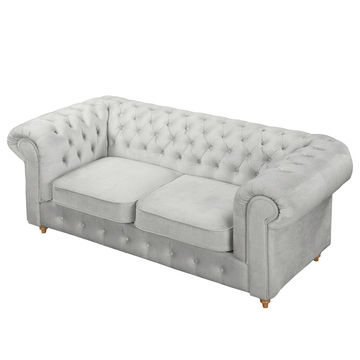 Schlafsofa Laura Hellgrau, B: 190cm - Hellgrau/Braun, Design, Textil (190/74/91cm) - P & B