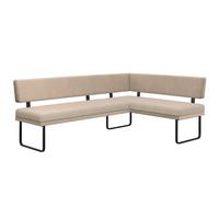 Eckbank Kian Webstoff Creme, S: 233x164cm - Creme/Schwarz, Trend, Textil/Metall (233/164cm)