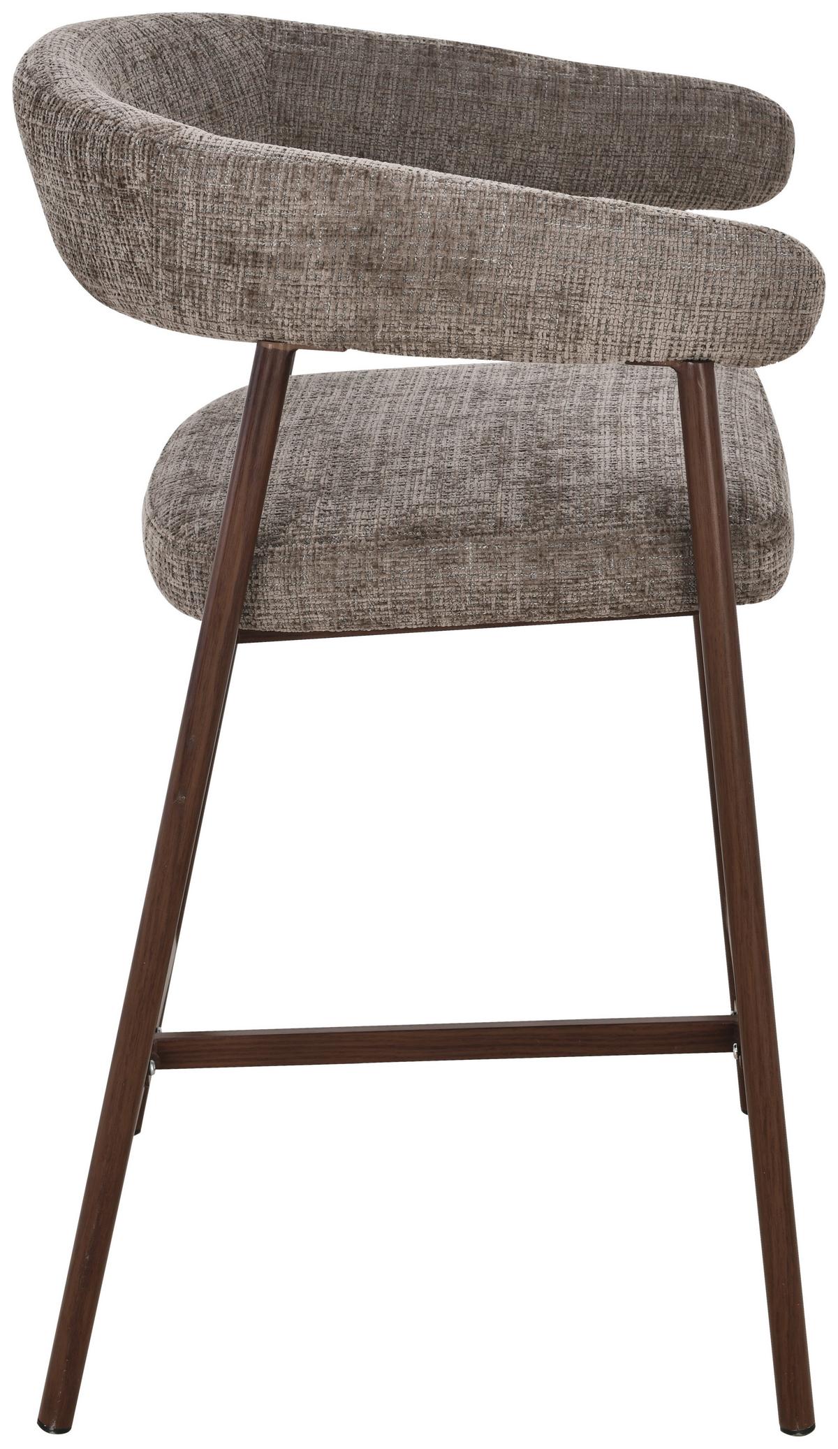 Barhocker Flora Braun/Walnussfarben B: 53 cm - Walnussfarben/Braun, MODERN, Holz/Textil (53/93/55cm) - Livetastic