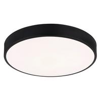 LED-Deckenleuchte Schwarz, 3000/4000/6000k - Opal/Schwarz, Basics, Kunststoff/Metall (37,8/7cm) - Globo