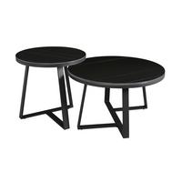 Couchtisch Pete Schwarz D: 69 Cm - Schwarz, MODERN, Stein/Metall (69/40cm) - MID.YOU