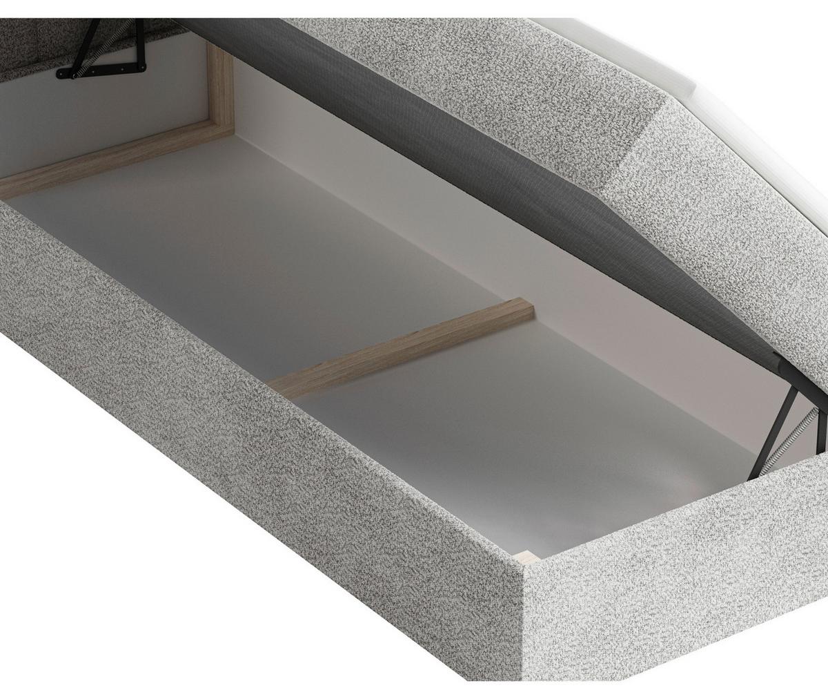 Boxbett Paris Lf: 140x200 Grau - Schwarz/Grau, MODERN, Holz/Kunststoff (140/200cm) - MID.YOU