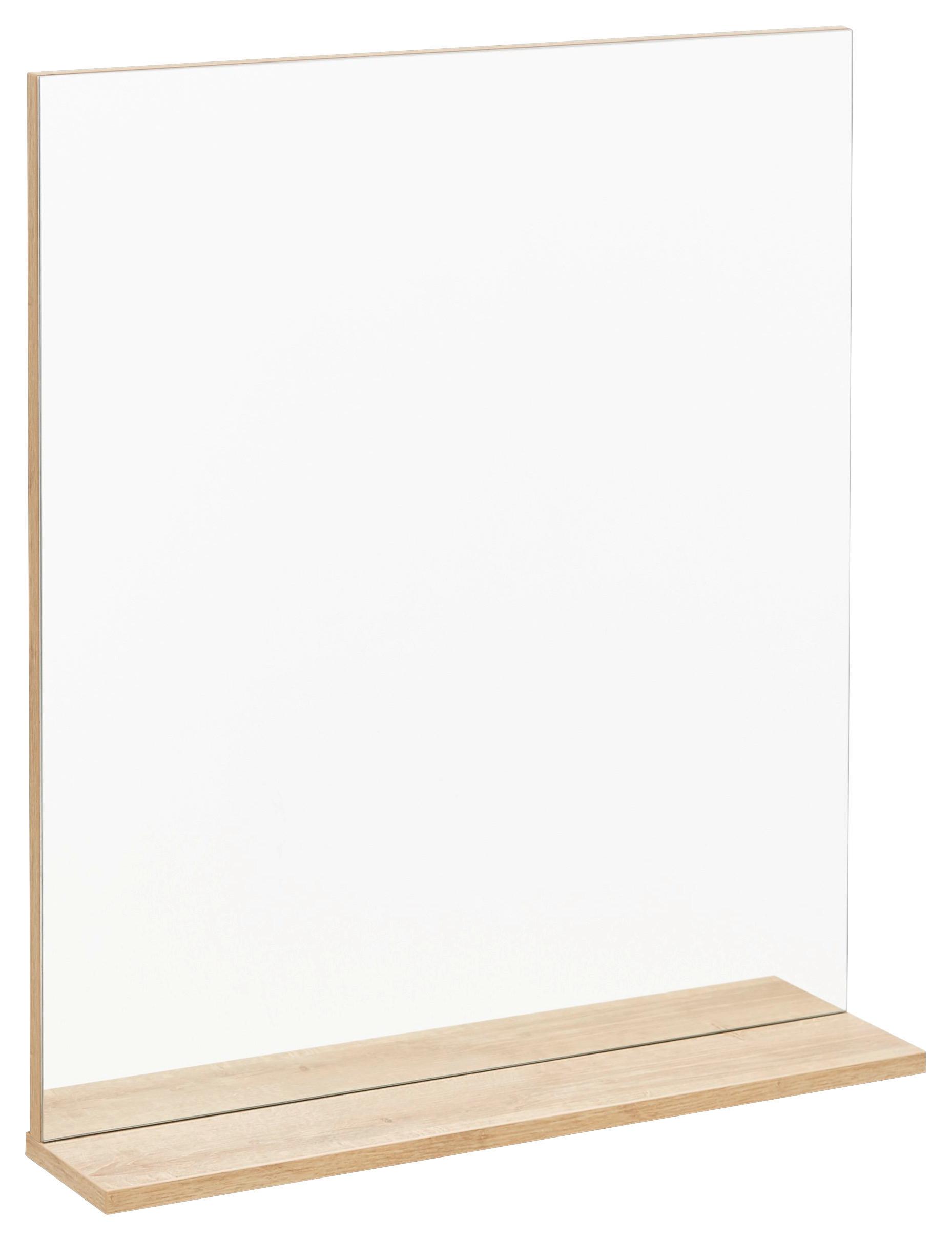 Wandspiegel Finn Eckig 60x69,5 Cm Ohne Rahmen - Eichefarben, MODERN, Glas/Holzwerkstoff (60/69,5/11cm) - MID.YOU