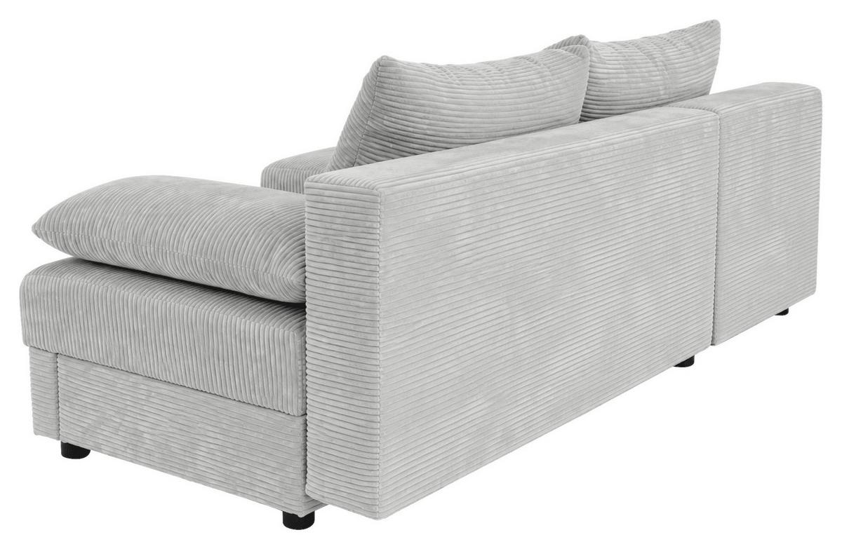Ecksofa mit Bettfunktion Lima, Grau, 195x140cm - Schwarz/Grau, Trend, Holz/Kunststoff (195/140cm)