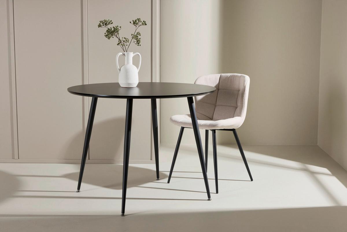 ESSTISCH Plaza, Schwarz D: 100 cm - Schwarz, MODERN, Holz/Metall (100/75cm) - Livetastic