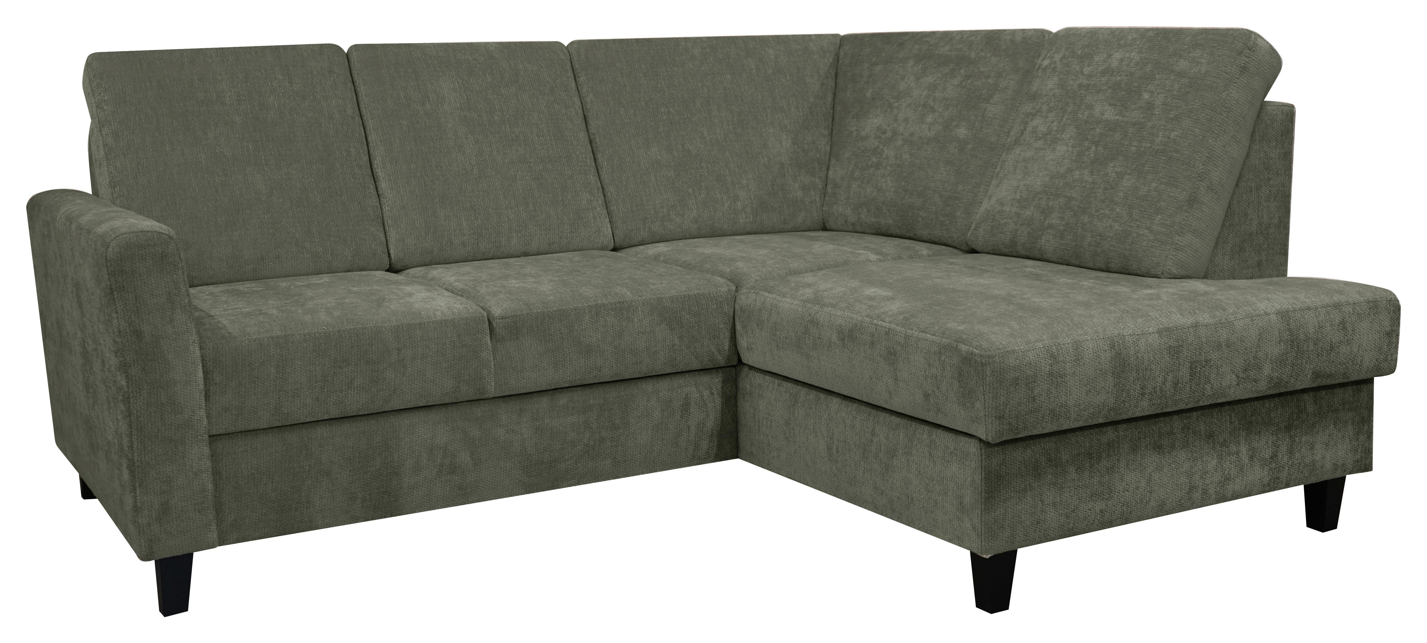 Rohová sedačka ALTON, pravá, tmavozelená ženilka - tmavozelená, Konventionell, drevo/textil (211/166cm)