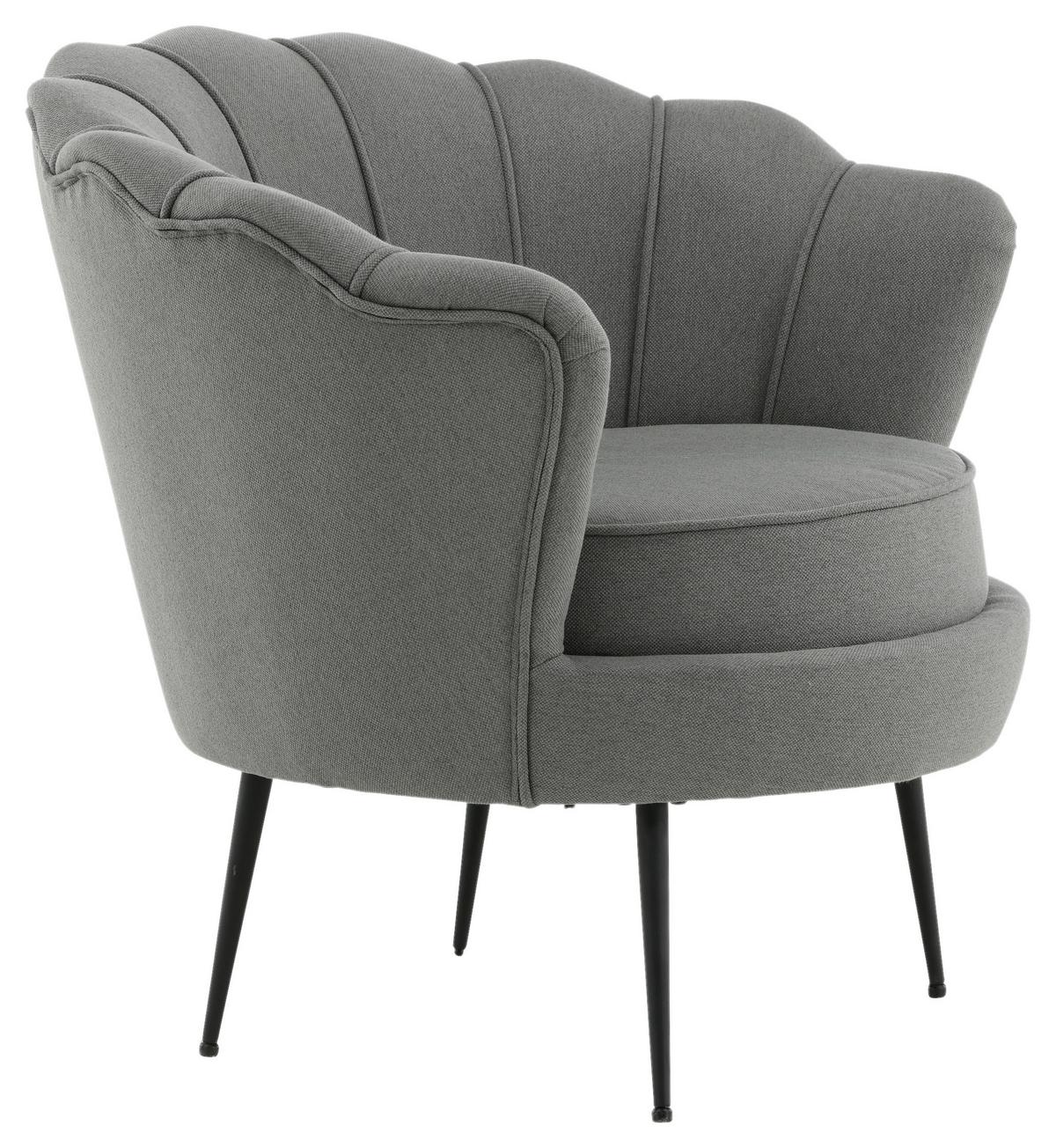 Sessel Calais - Schwarz/Grau, Design, Textil/Metall (83/76/77cm) - Livetastic