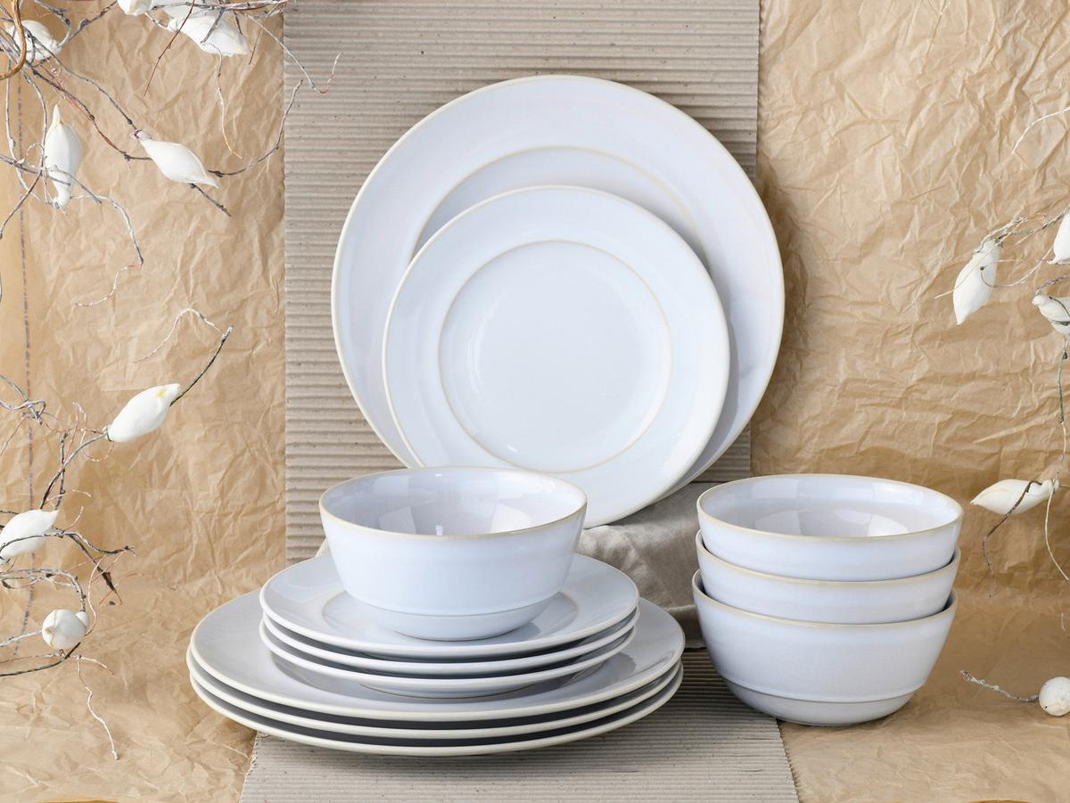 Kombinovaný servis Antique,12 dielny pre 4 osoby - biela, Basics, keramika - Creatable