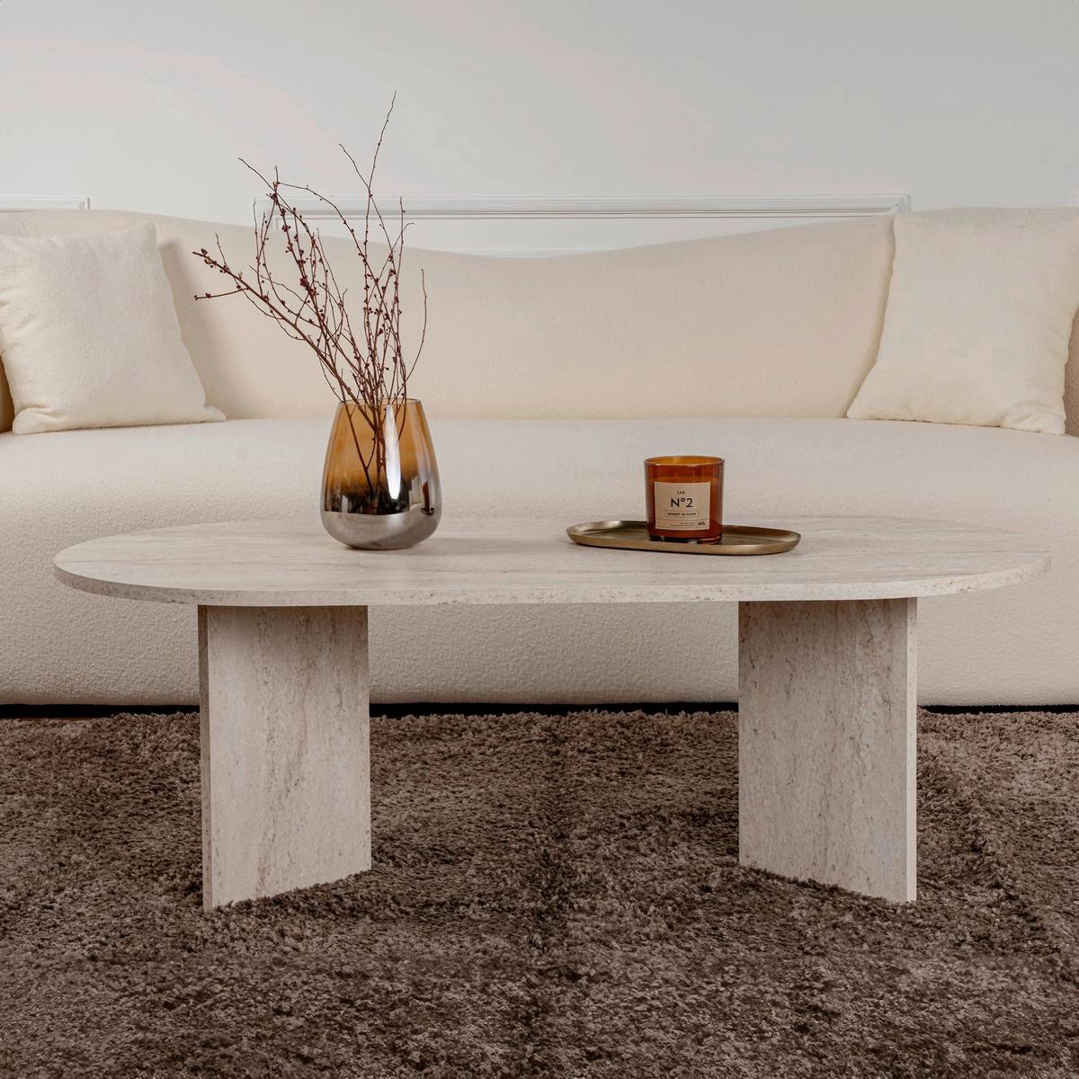 COUCHTISCH Sabin Elfenbein L: 119cm - Elfenbein, Design, Holzwerkstoff (119/60/40cm) - MID.YOU