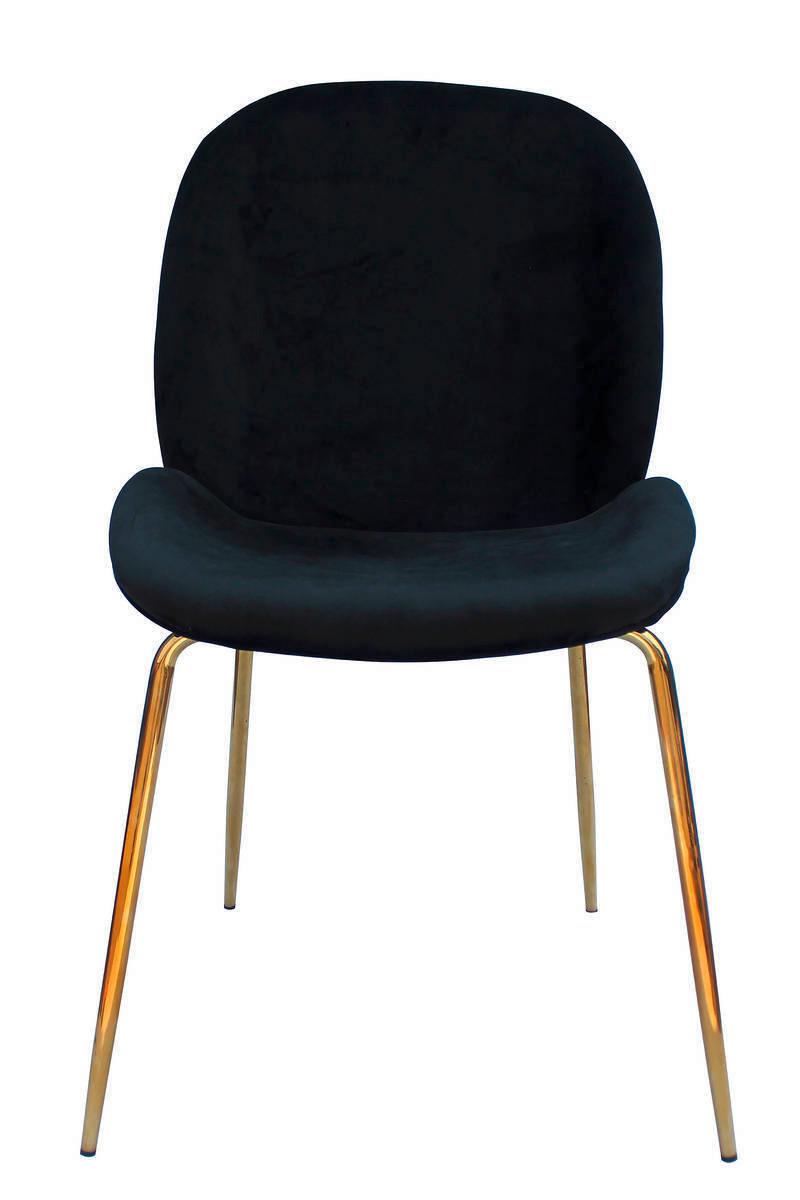Sada stoličiek čierna - čierna/mosadzná, Modern, kov/plast (47/90/59cm)