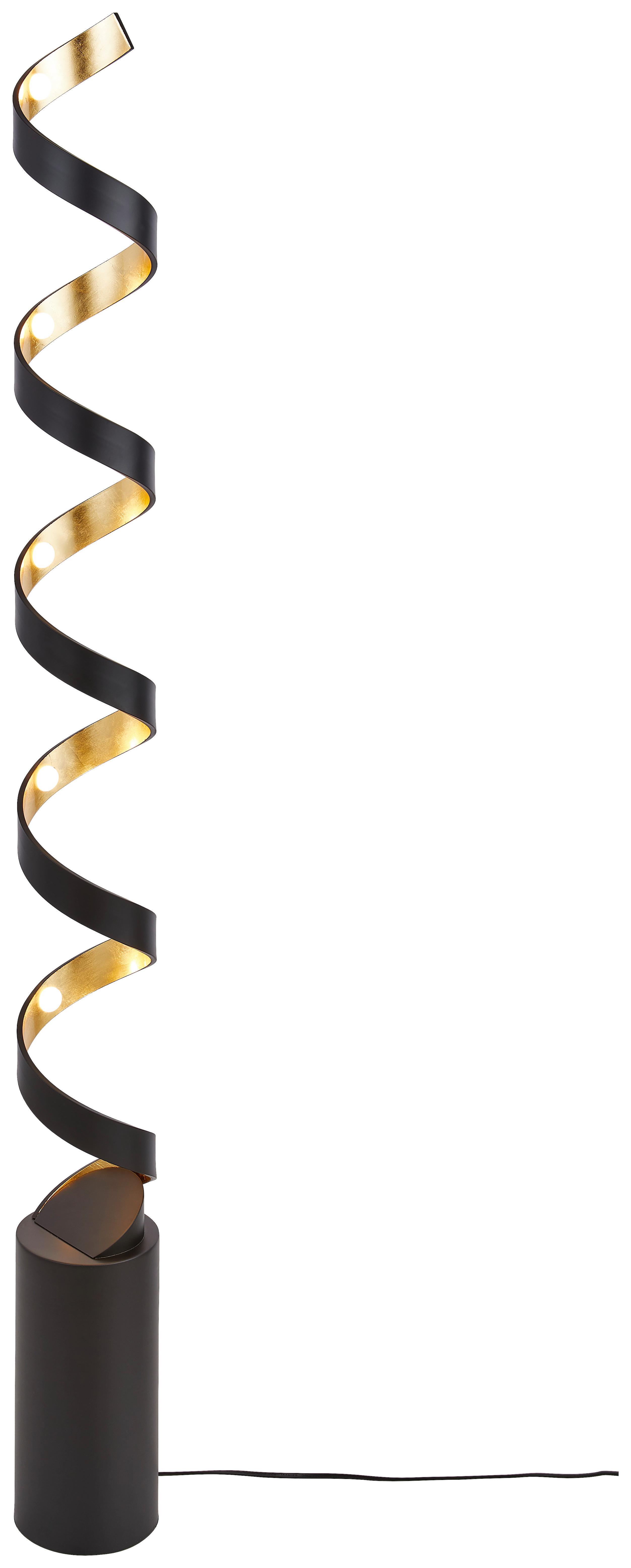 LED-Stehlampe Helix Schwarz / Goldfarben Spiralförmig - Goldfarben/Schwarz, Design, Metall (14,5/152cm)