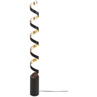 Led-stehlampe Helix Schwarz / Goldfarben Spiralförmig - Goldfarben/Schwarz, Design, Metall (14,5/152cm)