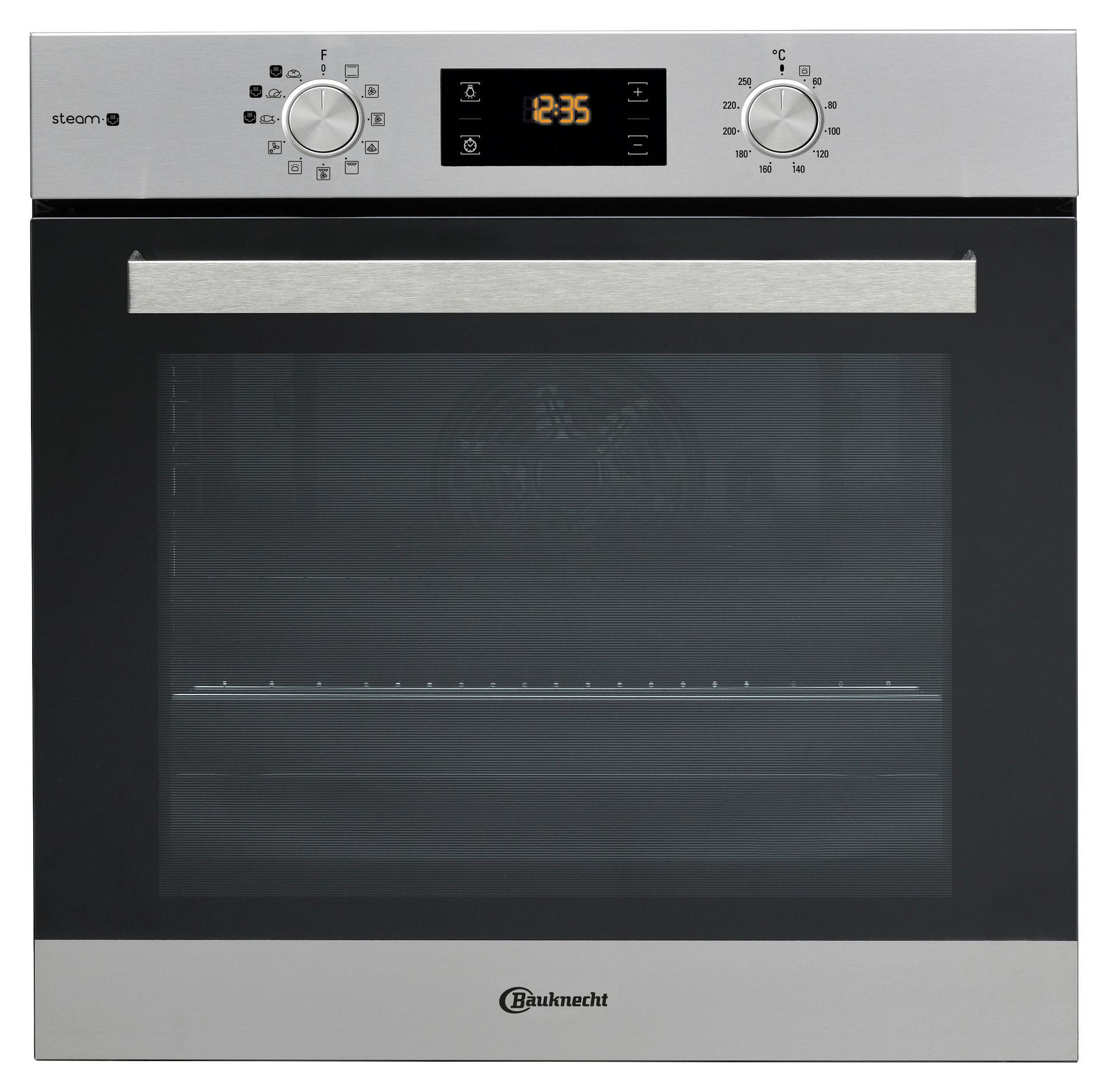 Einbau-backofen Bak3s B: 59,5 Cm Schwarz/edelstahl - Edelstahlfarben/Schwarz, Basics, Glas/Metall (59,5/59,5/57cm) - Bauknecht
