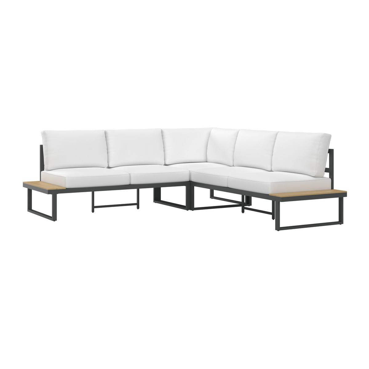 TERASOVÁ SEDACÍ SOUPRAVA ARIANNA - černá/krémová, Moderní, kov/textil (228cm) - Bessagi Garden