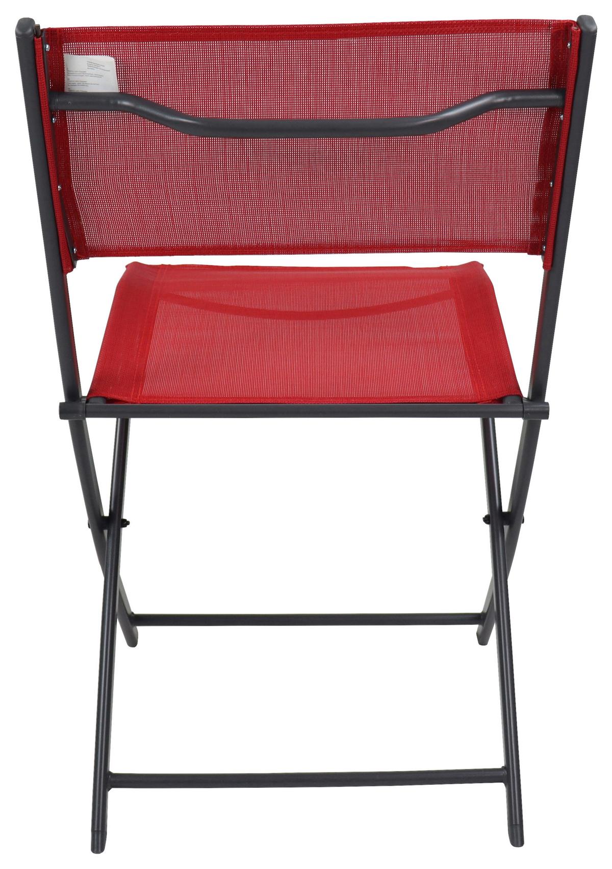 Gartenstuhl-Set Klappbar Sumila Metall, Textil - Rot/Schwarz, MODERN, Textil/Metall (45/79/46cm) - Ambia Garden