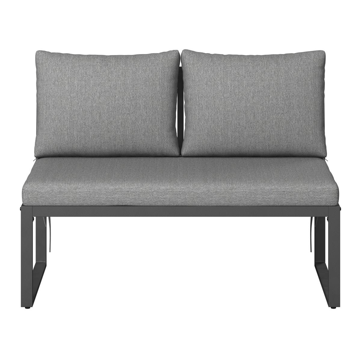 Loungegarnitur Salvador - Dunkelgrau/Grau, MODERN, Holzwerkstoff/Textil (165/72/68cm) - Beldano