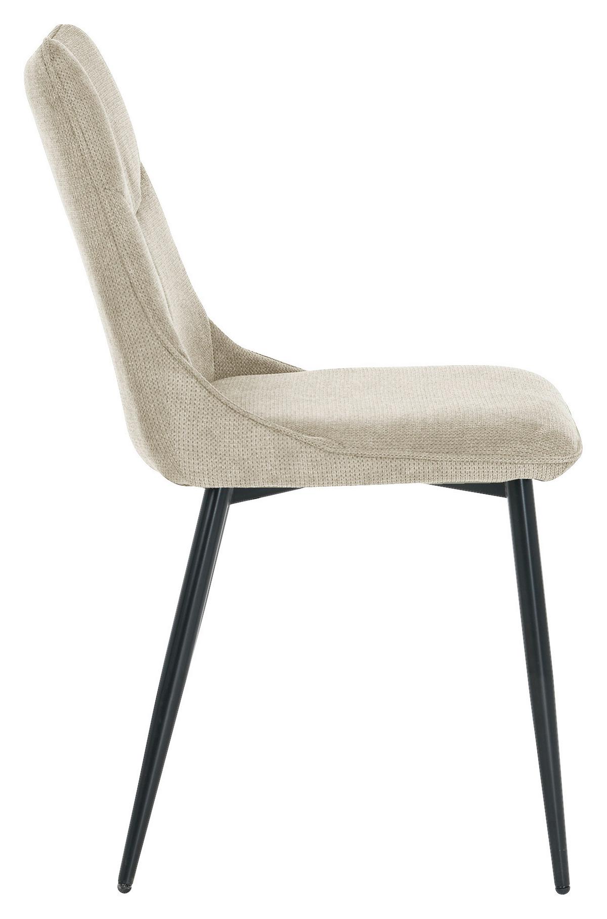 Stuhl-set Carlo, Taupe, B: 59 Cm - Taupe/Schwarz, Design, Textil/Metall (59/88/47cm) - MID.YOU