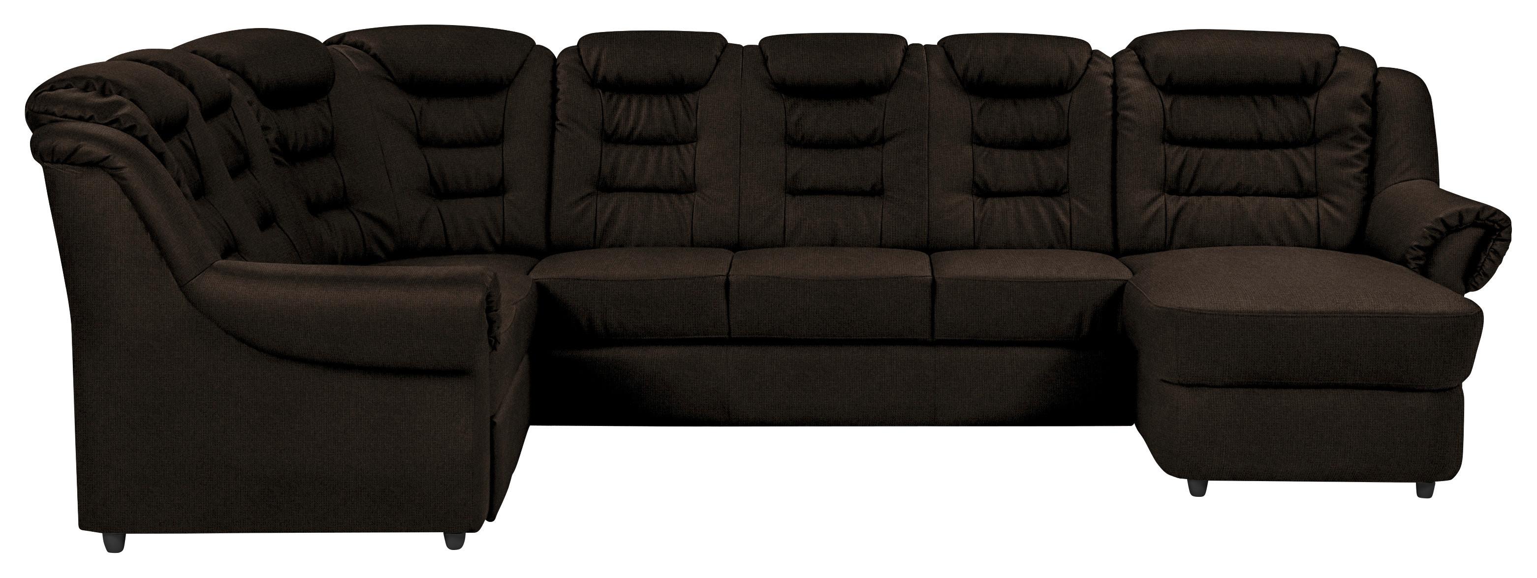 Wohnlandschaft Boston Braun Chenille - Schwarz/Braun, KONVENTIONELL, Textil (216/333/165cm) - Livetastic